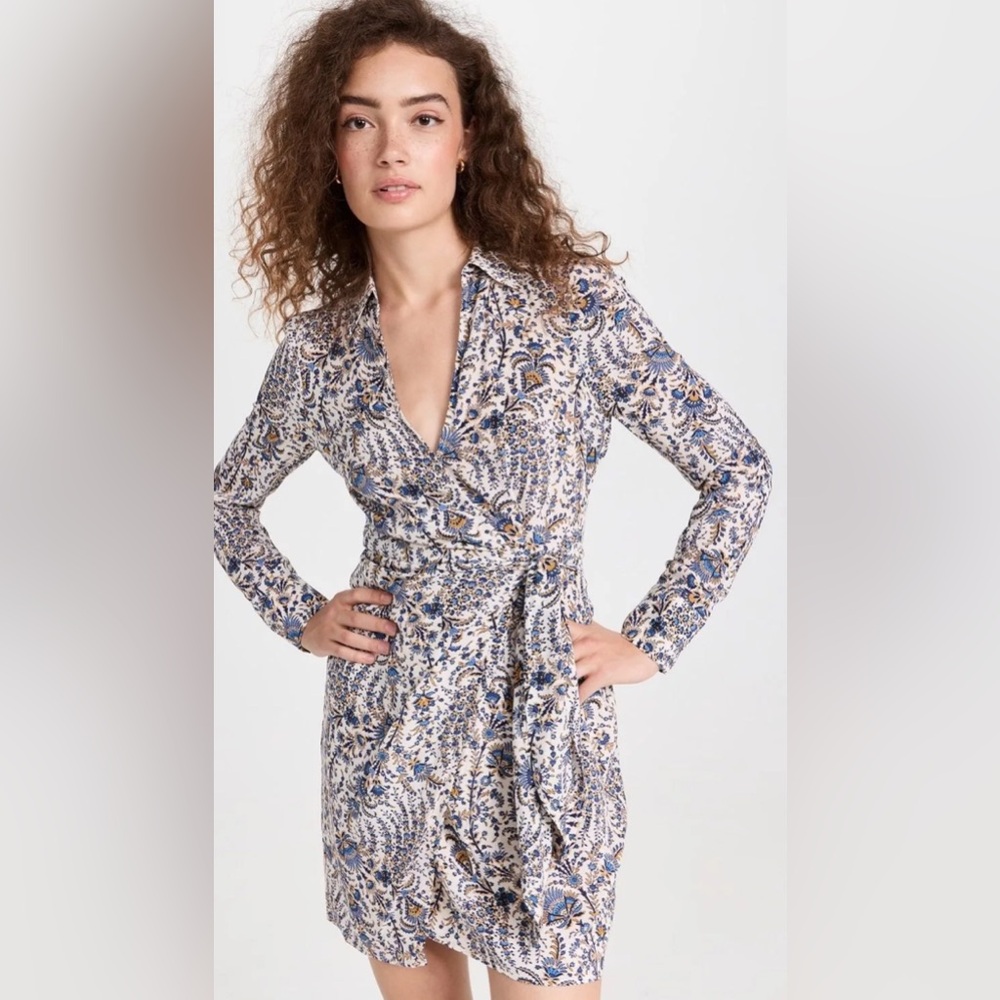 NWT Veronica Beard Lavella Floral Long Sleeve Stretch Silk Dress-Size 4